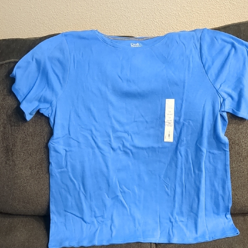 Croft & Barrow Blue Short Sleeve Tee